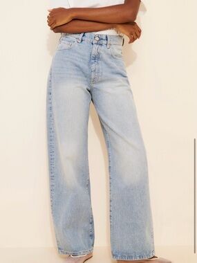 DL1961 High-Rise Wide-Leg Jeans in Light Blue Denim